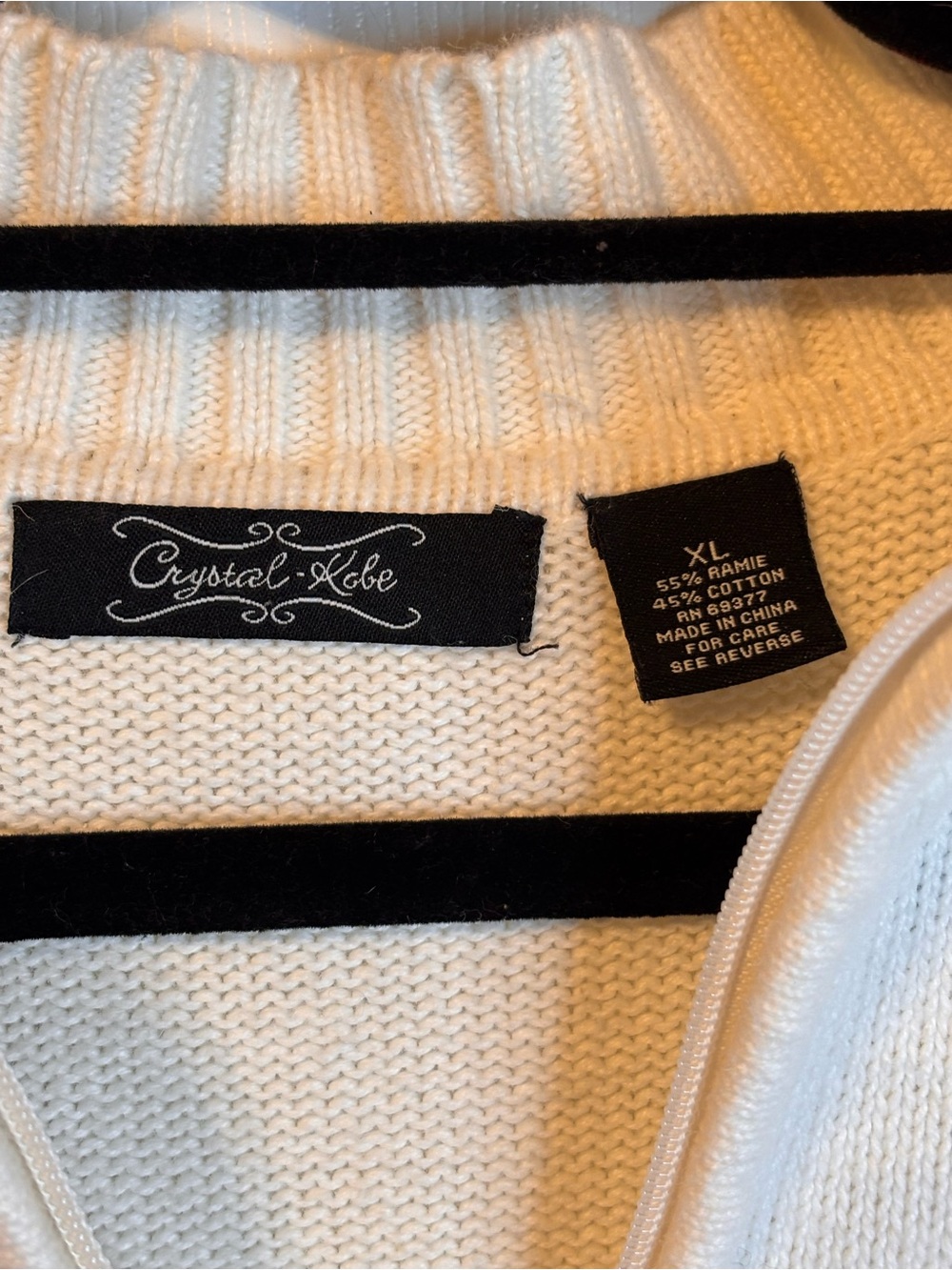 Vintage Crystal-Kobe Embroidered Ski Sweater Cardigan XL 90s Alpine Winter Full - Picture 3 of 9